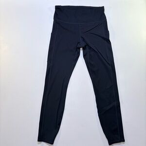 Vuori Cropped Navy Stride Leggings